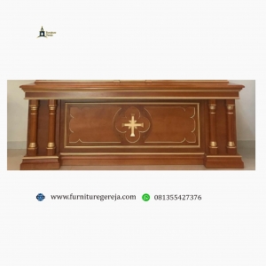 meja altar gereja minimalis jati