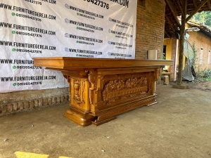 meja altar gereja ukir kayu jati 