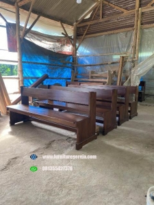 kursi gereja ummat kayu jati 